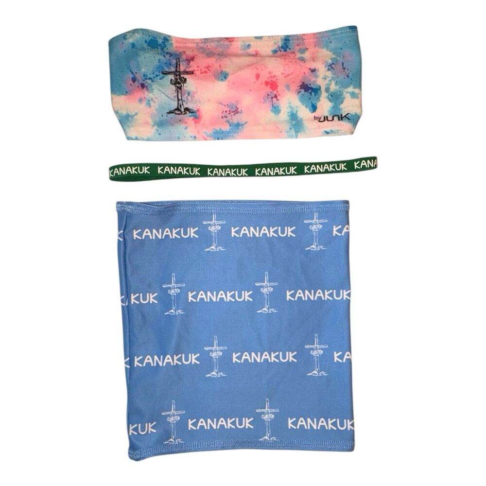 Lot of 3 Kanakuk Kamps Girls Hair Accessories Headbands Neckscarf